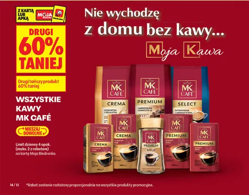 Wszystkie kawy MK Cafe DRUGA -60% promocja w Biedronka