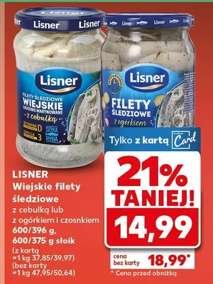 Wiejskie filety śledziowe z cebulką w oleju z ogórkiem i czosnkiem promocja w Kaufland