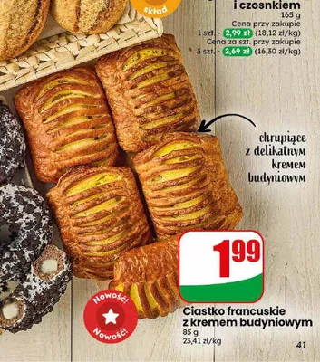 Ciastko francuskie z kremem budyniowym promocja w Dino
