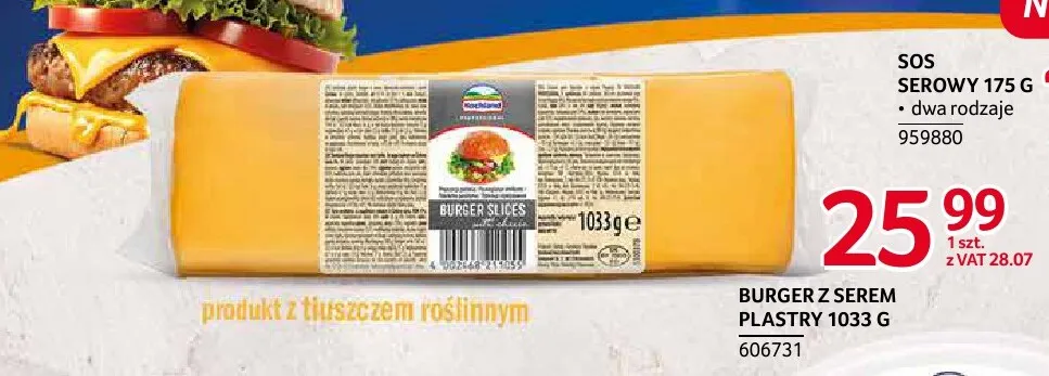 Burger z serem plastry Hochland promocja w Selgros