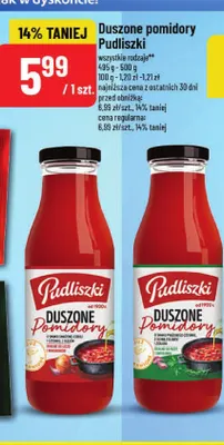 Duszone pomidory o smaku smażonej cebuli i czosnku z olejem Pudliszki promocja w POLOmarket