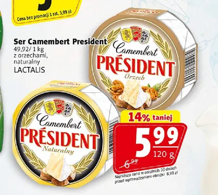 Ser Camembert naturalny Président promocja w Prim Market