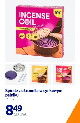 Spirale z citronellą w cynkowym palniku, 10 szt. promocja w Action