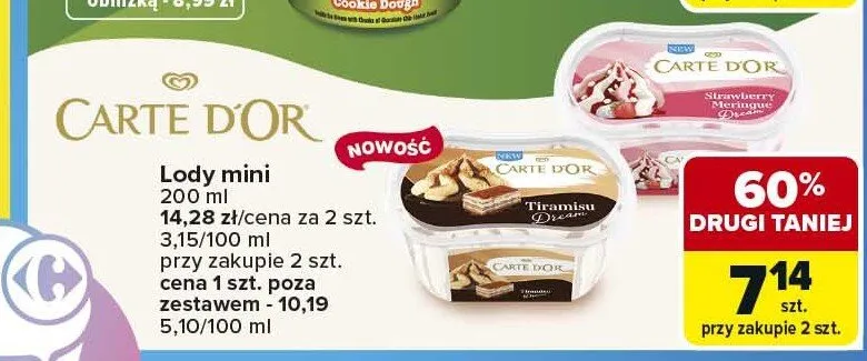 Lody mini Carte D'Or promocja w Carrefour