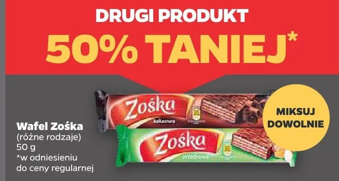 Wafel Zośka orzechowy promocja w Netto