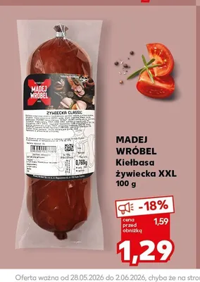 Kiełbasa żywiecka XXL Madej Wróbel promocja w Kaufland