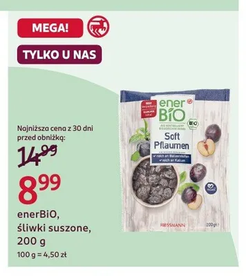 Śliwki suszone enerBiO 200g promocja w Rossmann