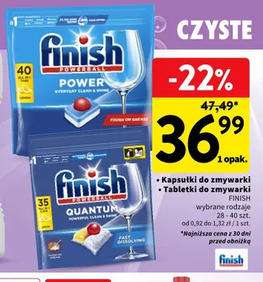 Tabletki do zmywarki Finish Powerball Power Lemon promocja w Intermarche