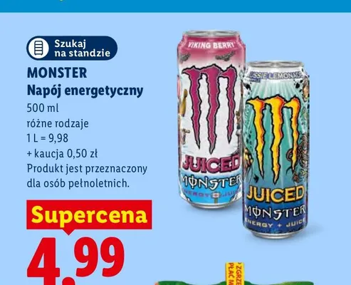 Napój energetyczny Monster Juiced Aussie Lemonade promocja w Lidl