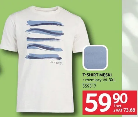 T-shirt męski rozmiary M-3XL promocja w Selgros