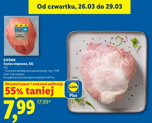Szynka wieprzowa XXL promocja w Lidl