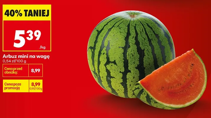 Arbuz mini na wagę promocja w Biedronka