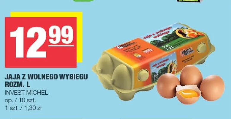 Jaja z wolnego wybiegu rozm. L Invest Michel promocja w SPAR