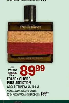 Woda perfumowana Franck Olivier Pure Addiction promocja w Drogerie Natura