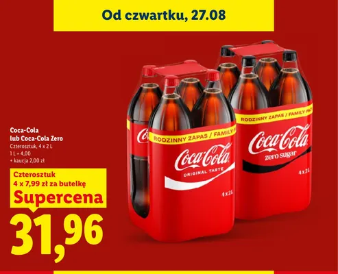 Napój gazowany Coca-Cola 4-pak promocja w Lidl