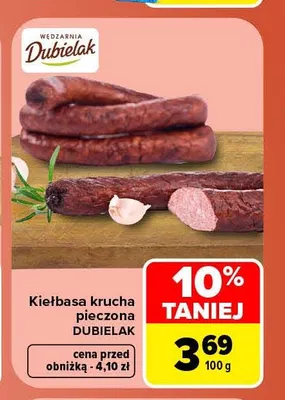 Kiełbasa krucha pieczona Dubielak promocja w Carrefour Market