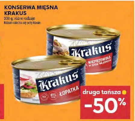 Konserwa mięsna Krakus różne rodzaje promocja w Stokrotka