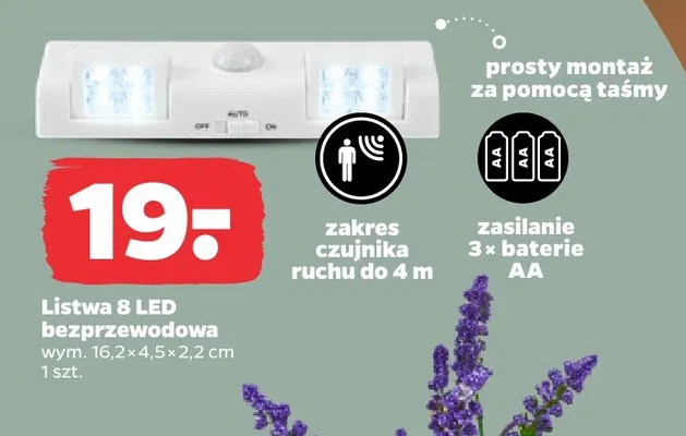 Listwa 8 LED bezprzewodowa promocja w Netto