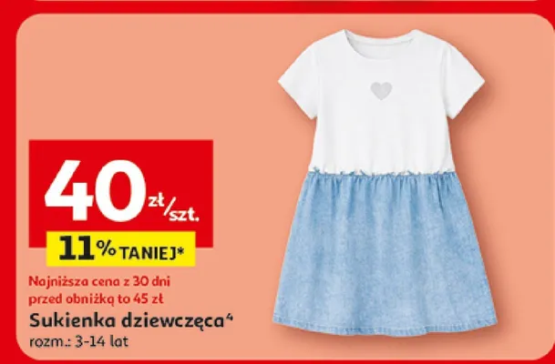 Sukienka dziewczęca Inextenso rozm. 3-14 lat promocja w Auchan