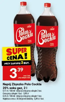 Napój Zbyszko Pola Cockta 20% soku gaz, 2 l promocja w Twój Market