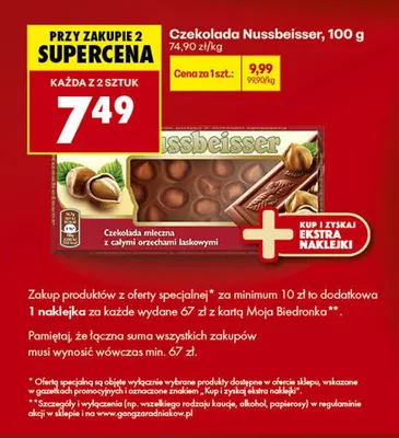 Czekolada Nussbeisser promocja w Biedronka