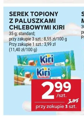 Serek topiony z paluszkami chlebowymi Kiri promocja w Stokrotka