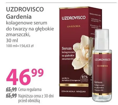 Serum kolagenowe UZDROVISCO Gardenia kolagenowe serum do twarzy na głębokie zmarszczki promocja w Hebe
