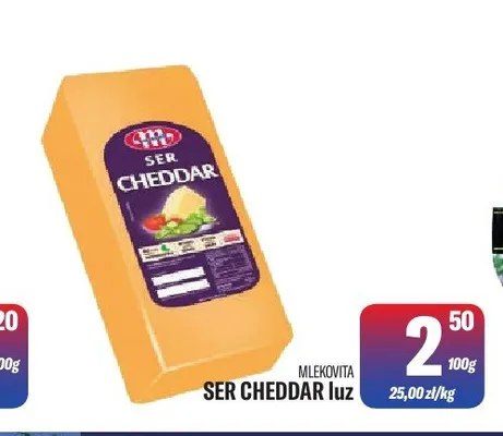 Ser Cheddar luz Mlekovita promocja w Tomi Markt