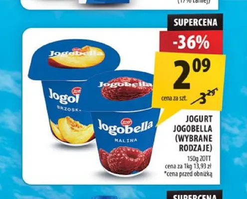 Jogurt Jogobella brzoskwinia Zott promocja w Arhelan