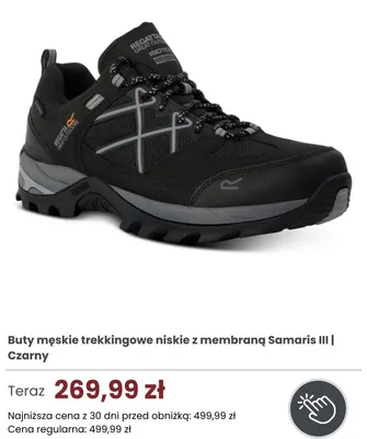 Buty męskie trekkingowe niskie z membraną Regatta Samaris III promocja w Regatta