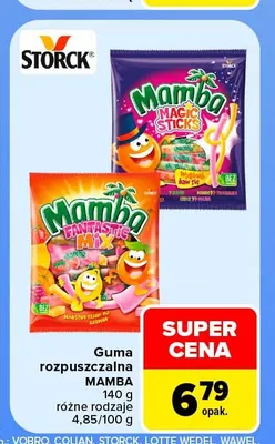 Guma rozpuszczalna Mamba Magic Sticks promocja w Carrefour Market