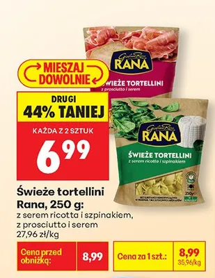 Świeże tortellini z serem ricotta i szpinakiem promocja w Biedronka