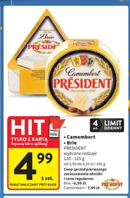 Ser Camembert President promocja w Intermarche
