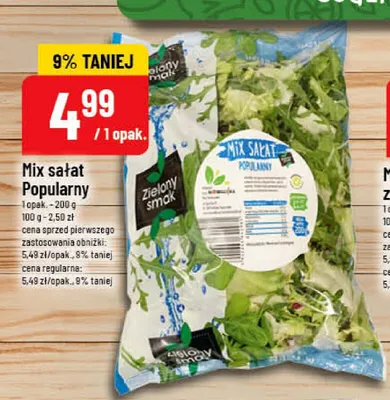 Mix sałat Popularny Zielony smak promocja w POLOmarket