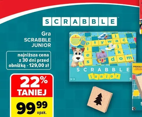 Gra Scrabble Junior Mattel promocja w Carrefour