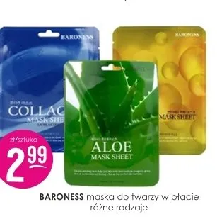 Maska do twarzy w płacie różne rodzaje Baroness promocja w Drogerie Jasmin