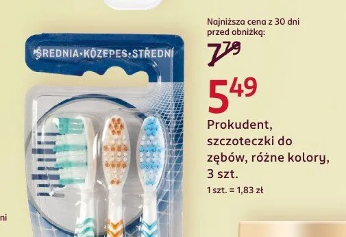 Szczoteczki do zębów Prokudent różne kolory promocja w Rossmann