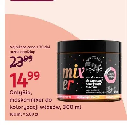 Maska-mixer do koloryzacji włosów OnlyBio promocja w Rossmann