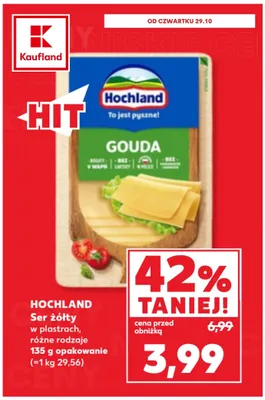 Ser żółty w plastrach Hochland promocja w Kaufland
