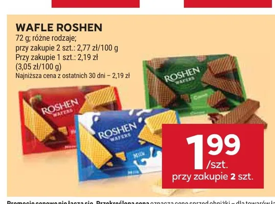 Wafle Roshen Milk promocja w Stokrotka