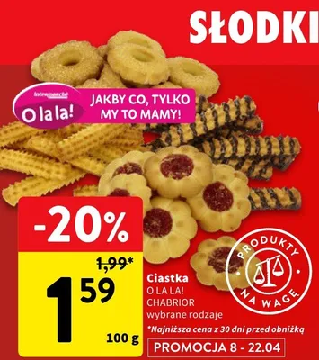 Ciastka wybrane rodzaje promocja w Intermarche