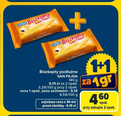 Biszkopty podłużne San Pajda promocja w Carrefour Market