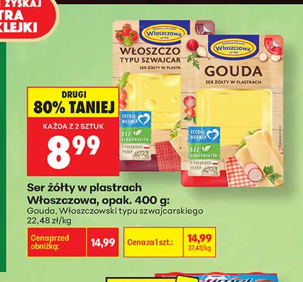 Ser gouda w plastrach Włoszczowa promocja w Biedronka