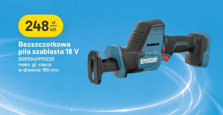 Bezszczotkowa piła szablasta Erbauer promocja w Castorama