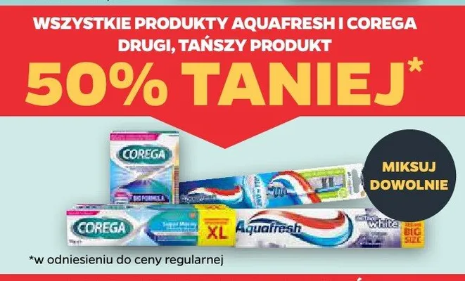 Produkty Aquafresh i Corega promocja w Netto