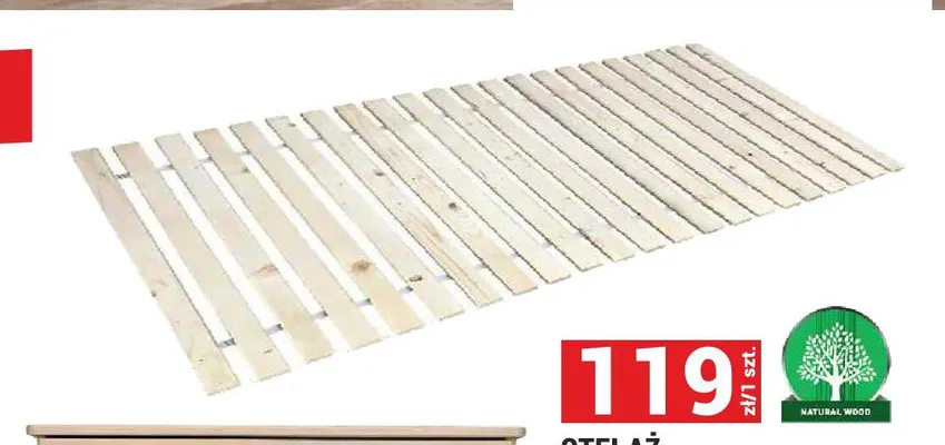 Stelaż 90x1,8x200 cm Natural Wood promocja w Merkury Market