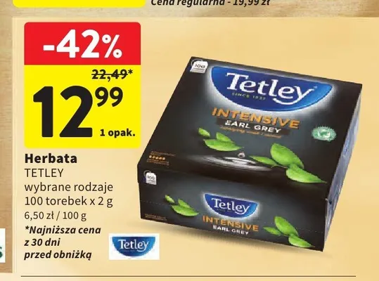 Herbata Tetley Intensive Earl Grey promocja w Intermarche