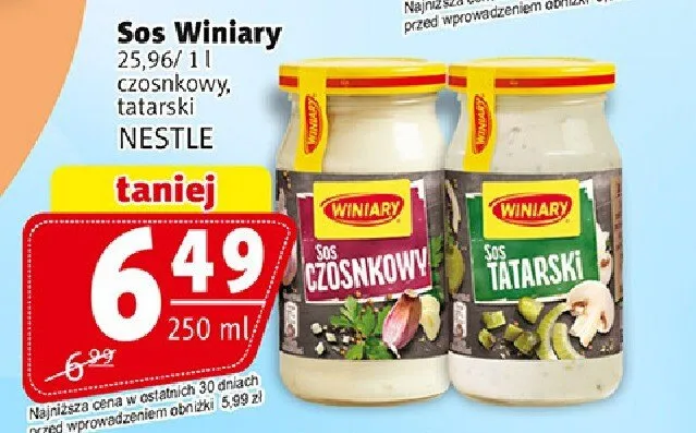 Sos Winiary czosnkowy promocja w Prim Market