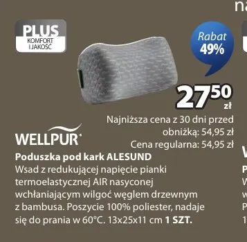 Poduszka pod kark Alesund Wellpur promocja w Jysk