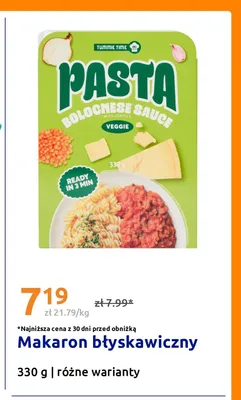 Makaron błyskawiczny Tummie Time Pasta Bolognese Sauce Veggie promocja w Action